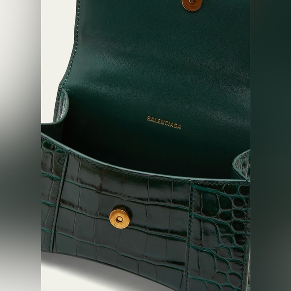 BALENCIAGA NWT Hourglass XS Crocodile-Embossed Top-Handle Bag - Picture 4 of 8